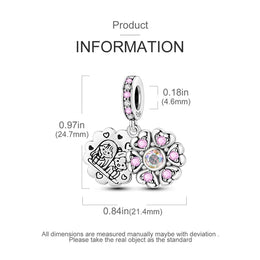 KissICON KTC974 925 Pure Summer Fruit Handbag Pendant Hanging Bead Suitable for Original Pandora Bracelet Women DIY Exquisite Gift