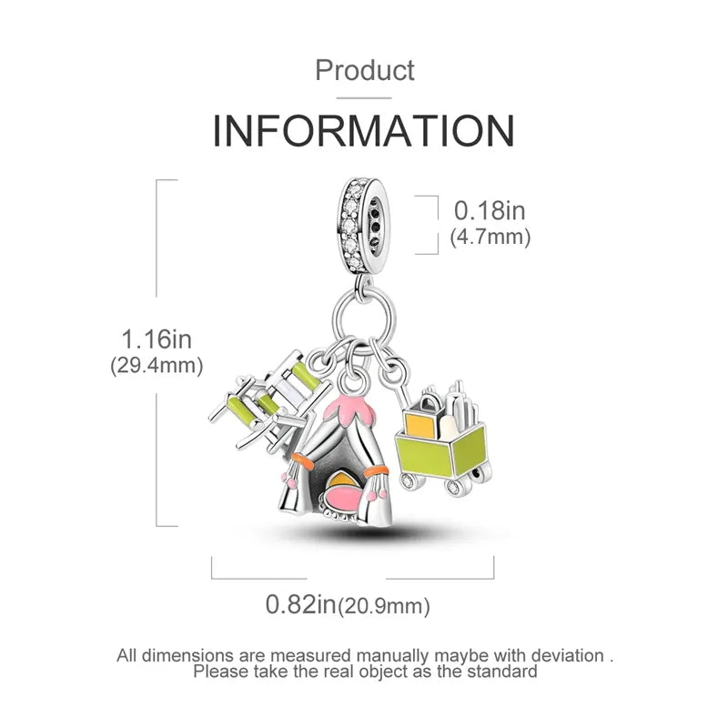 KissICON KTC976 925 Pure Summer Fruit Handbag Pendant Hanging Bead Suitable for Original Pandora Bracelet Women DIY Exquisite Gift