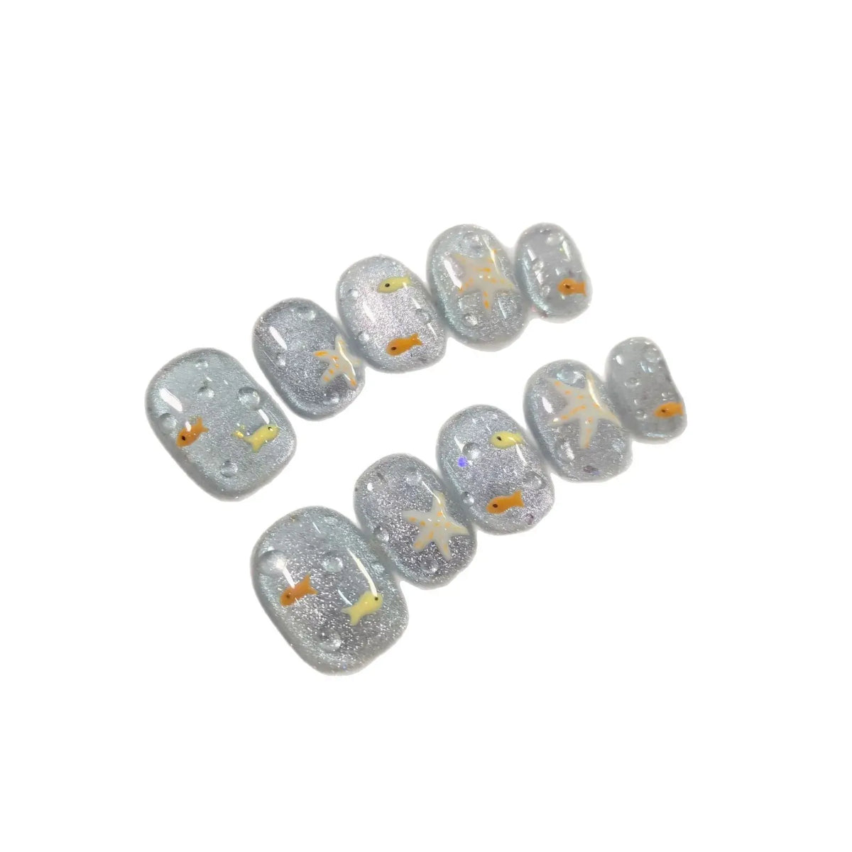 KissICON L 15 KissIcon Press On Nails 10pcs Blue Cat Eye