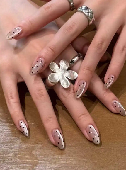 KissICON L 5 KissIcon Autumn Nails Handmade Caramel French Leopard