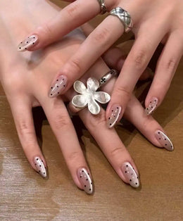 KissICON L 5 KissIcon Autumn Nails Handmade Caramel French Leopard