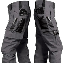 KissICON L / gray Mens Waterproof Outdoor Tactical Cargo Work Pants