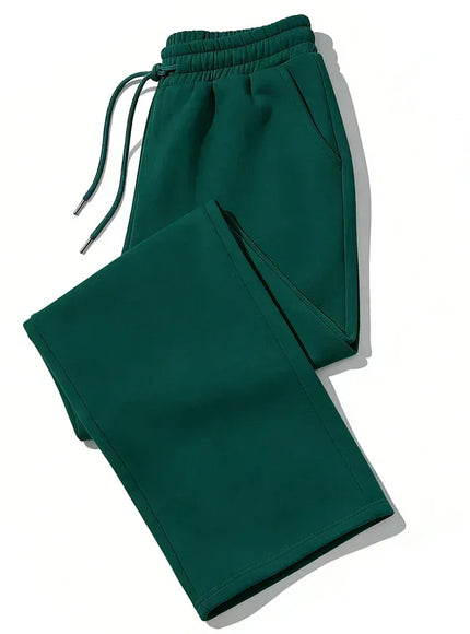 KissICON L / green Mens Sweatpants Straight Fit Joggers for Sports and Streetwear Loose Oversized Casual Pant Drawstring Multi-pocket Men Long Pant