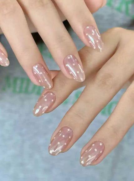 KissICON L KissIcon Autumn Nails Handmade Caramel French Leopard