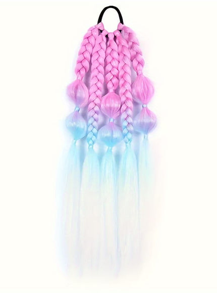 KissICON L-PINK-L-MINT / 22inch Colorful Braided Hair Extensions Easy Braid Bra