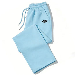 KissICON L / SKY BLUE Mens Sweatpants Straight Fit Joggers for Sports and Streetwear Loose Oversized Casual Pant Drawstring Multi-pocket Men Long Pant