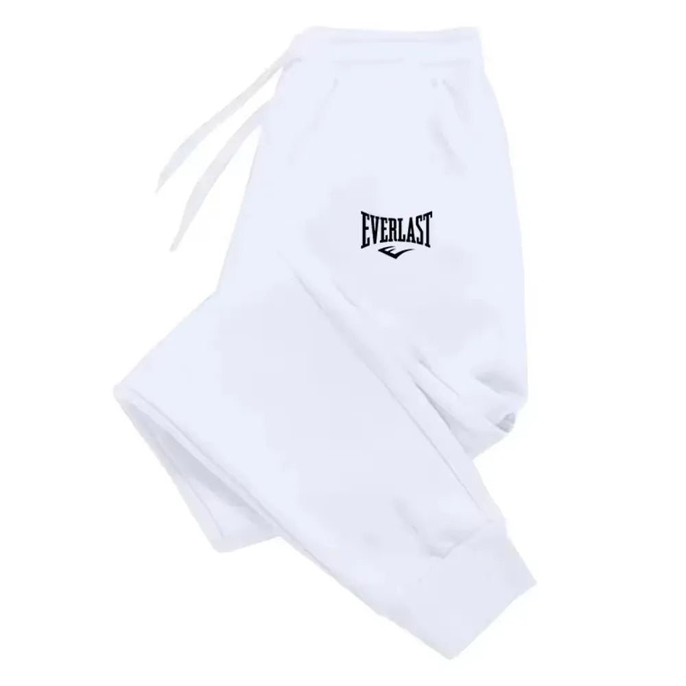 KissICON L / WHITE EVERLAST Printed Jogger Pants for Men & Women | High Quality Breathable Sweatpants for Running & Casual Wear ZYWK003