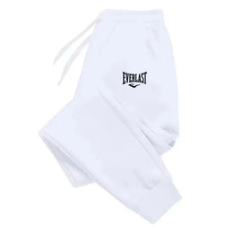 KissICON L / WHITE EVERLAST Printed Jogger Pants for Men & Women | High Quality Breathable Sweatpants for Running & Casual Wear ZYWK003