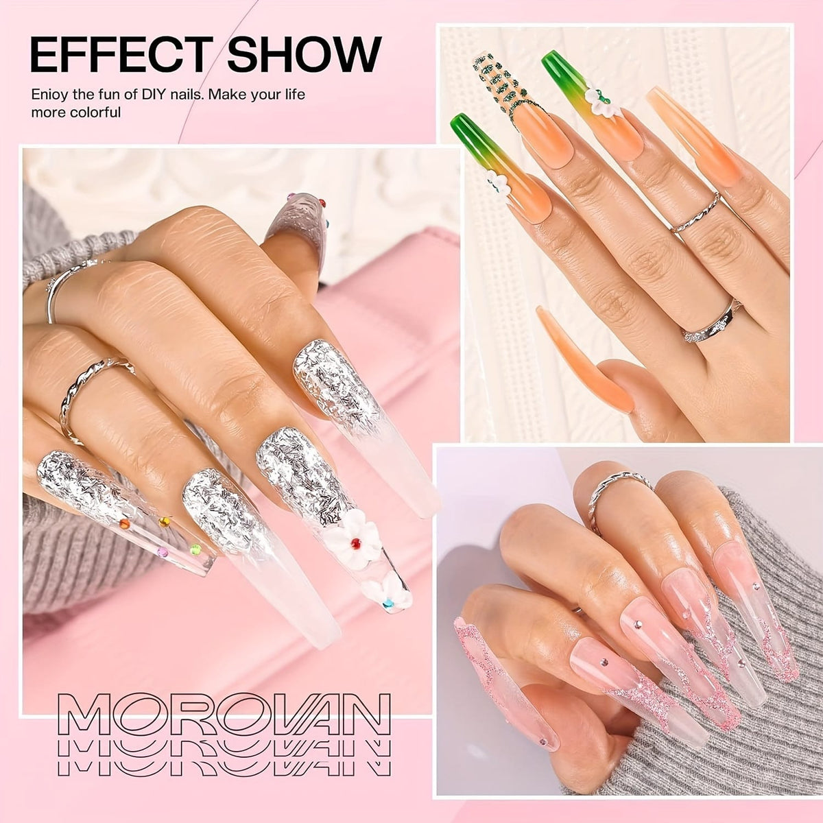 KissICON L44 💋 Morovan Acrylic Nail Kit For Beginners -