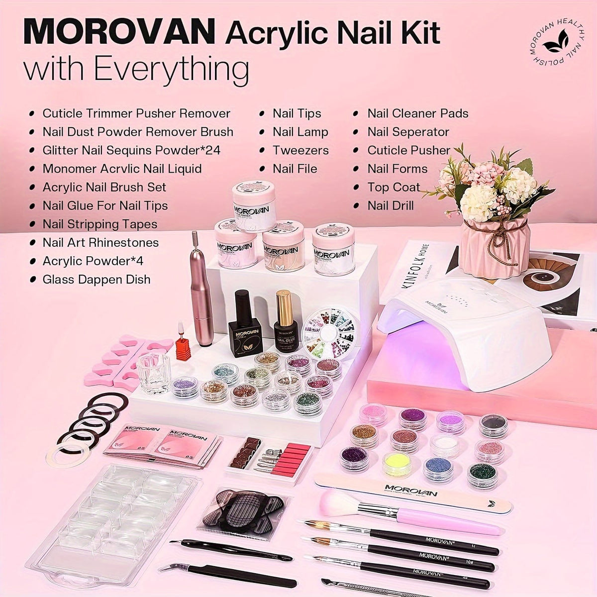 KissICON L44 💋 Morovan Acrylic Nail Kit For Beginners -
