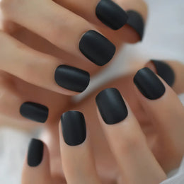 KissICON L5902 KissIcon Short Matte Black Press On Nails -
