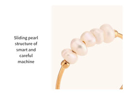 KissICON La. Muses Elegant Small Freshwater Pearl Stainless Steel Finger Rings Women Fashion Daily Waterproof Jewelry And Accessories