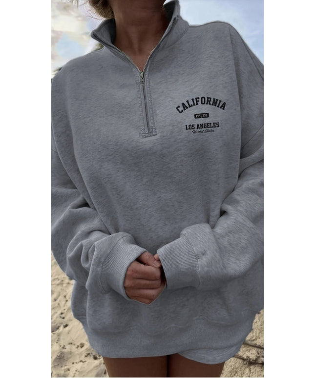 jkthpu-45 LA Plus Size Graphic Hoodie Beach Vacation Style