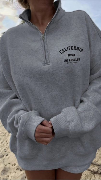 jkthpu-45 LA Plus Size Graphic Hoodie Beach Vacation Style