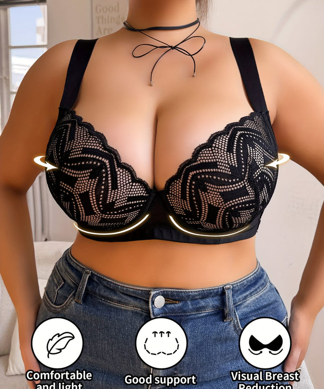 jkthpu-45 Lace Gathered Large Cup Bra Comfort  Beauty