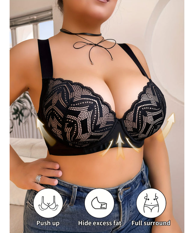 jkthpu-45 Lace Gathered Large Cup Bra Comfort  Beauty
