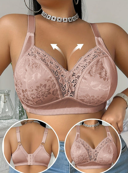 KissICON Lace Patchwork Plus-size Women's Bra – Easy