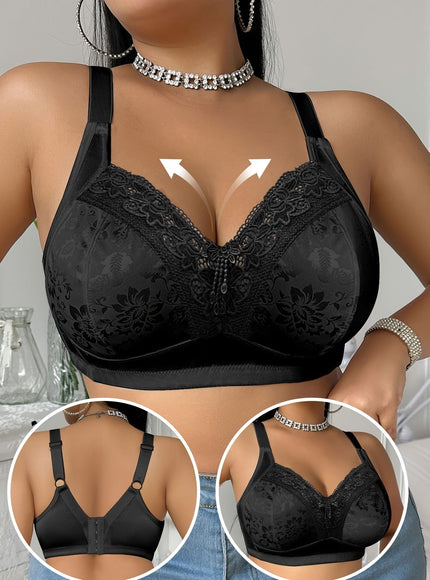 KissICON Lace Patchwork Plus-size Women's Bra – Easy