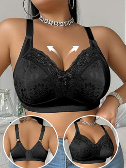KissICON Lace Patchwork Plus-size Women's Bra – Easy