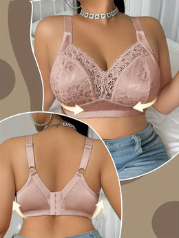 KissICON Lace Patchwork Plus-size Women's Bra – Easy