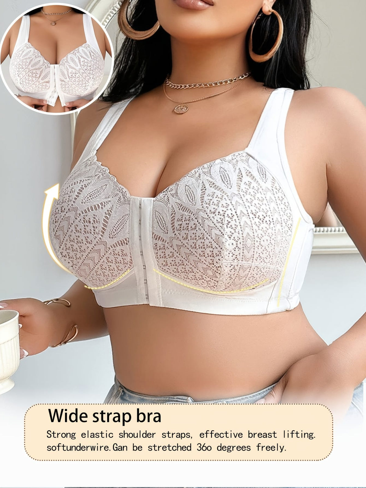 jkthpu-45 LaceLike WireFree Racerback FullBust Bra