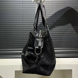 Dropshipman Ladies' fashionable diamond jewelry cute teddy bear handbag, large capacity, personalized, elegant, shiny shoulder bag