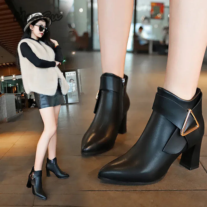 Ladies Shoes 2025 Ankle Women's Boots Retro Modern