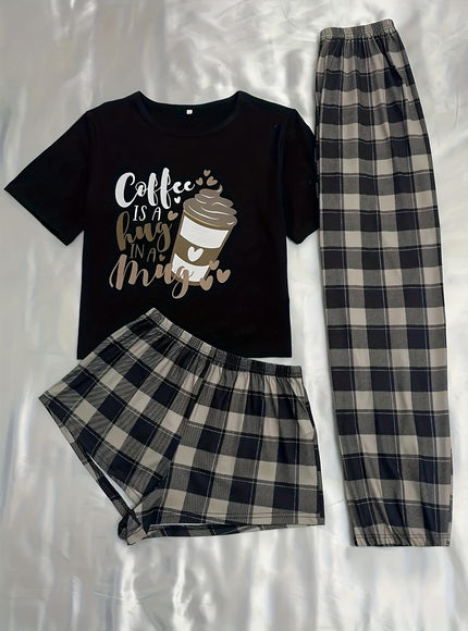 jkthpu-45 Ladies' Sweet Cartoon Loungewear Set - Casual, Comfortable