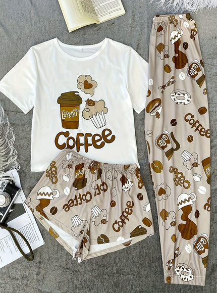 jkthpu-45 Ladies' Sweet Cartoon Loungewear Set - Casual, Comfortable
