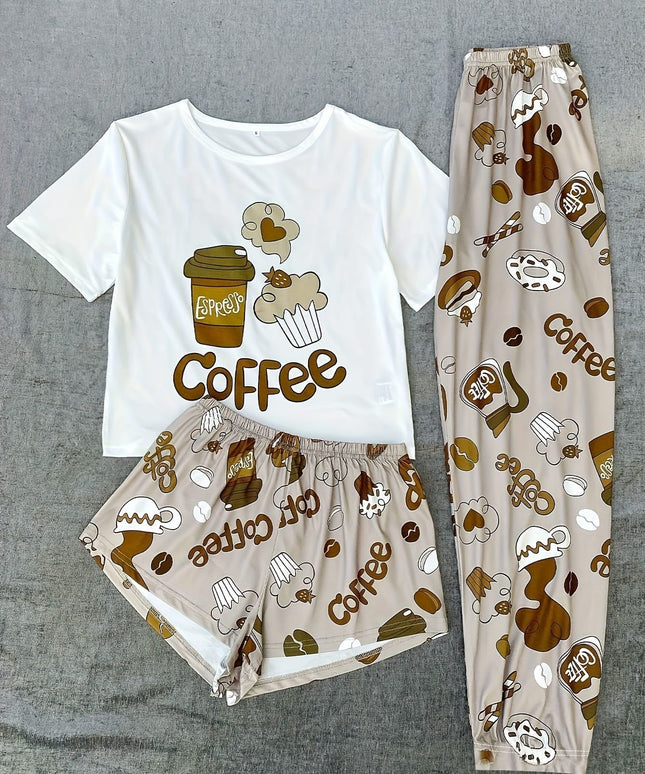 jkthpu-45 Ladies' Sweet Cartoon Loungewear Set - Casual, Comfortable
