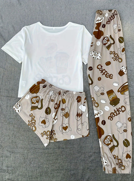 jkthpu-45 Ladies' Sweet Cartoon Loungewear Set - Casual, Comfortable