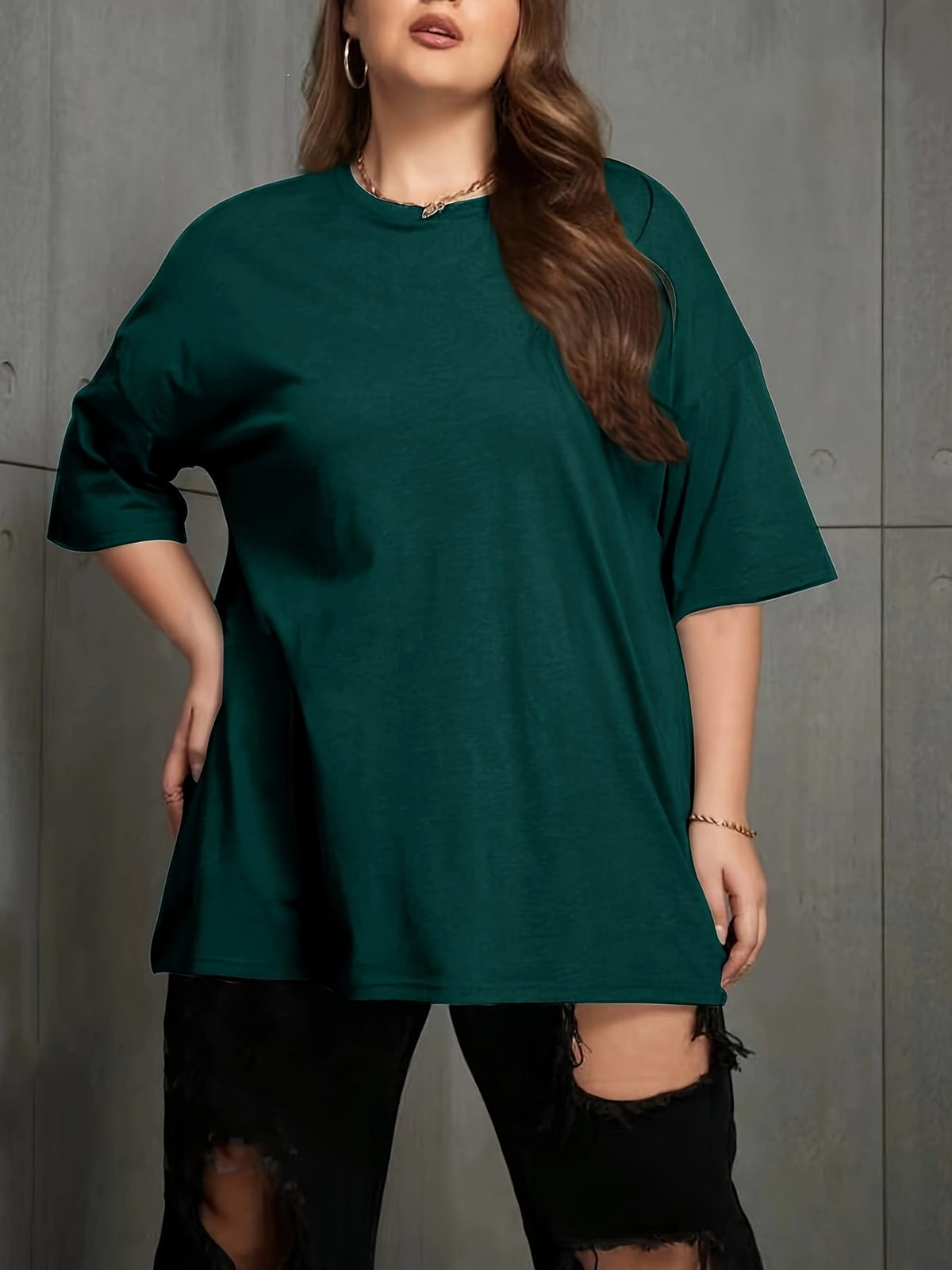 KissICON [Large Fashionable Women's T-shirt] Casual and Fashionable Large Size Women's T-shirt
