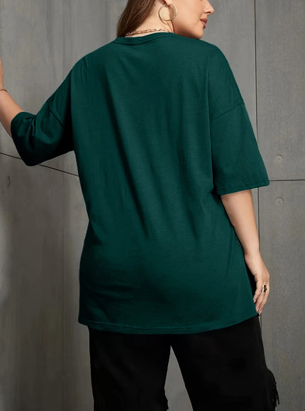KissICON [Large Fashionable Women's T-shirt] Casual and Fashionable Large Size Women's T-shirt