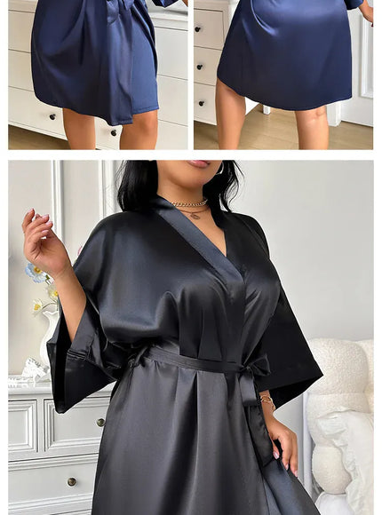 KissICON Large Size 3XL 4XL 5XL Women Robe Loungewear