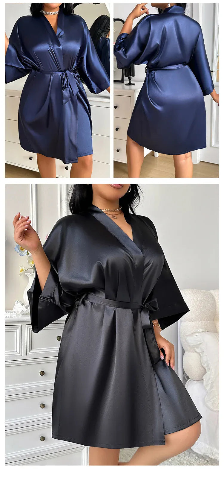 KissICON Large Size 3XL 4XL 5XL Women Robe Loungewear