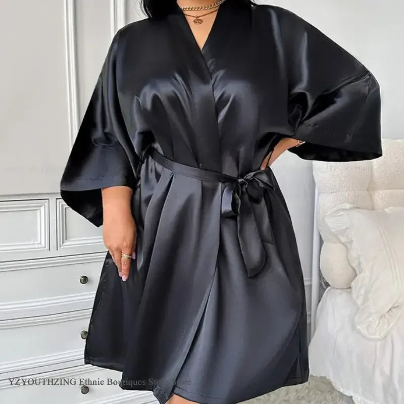 KissICON Large Size 3XL 4XL 5XL Women Robe Loungewear
