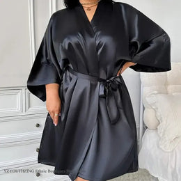 KissICON Large Size 3XL 4XL 5XL Women Robe Loungewear