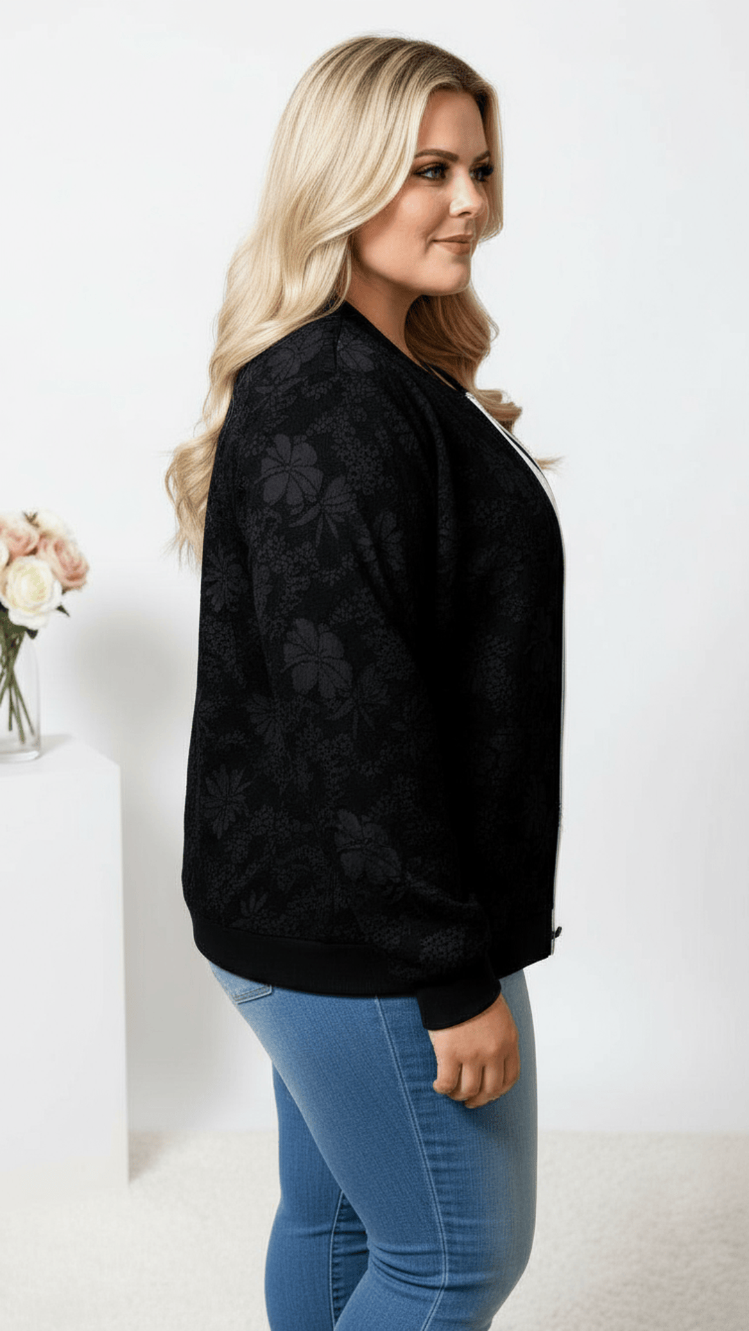 jkthpu-45 Large Size Baseball Zipper Jacket Targeted Fit