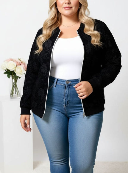 jkthpu-45 Large Size Baseball Zipper Jacket Targeted Fit