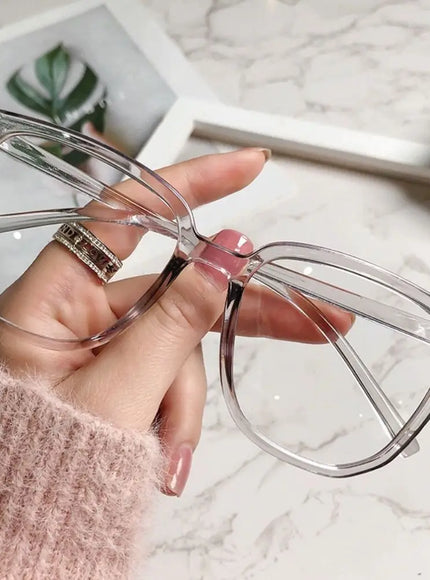 KissICON Large Square Frame Anti-Blue Light Glasses Fashion Retro Men Women Computer Goggles Reading Eyeglasses Optical Spectacle Eyewear