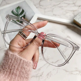 KissICON Large Square Frame Anti-Blue Light Glasses Fashion Retro Men Women Computer Goggles Reading Eyeglasses Optical Spectacle Eyewear