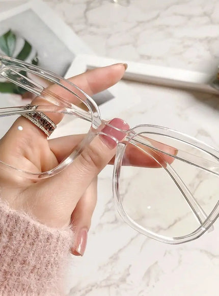 KissICON Large Square Frame Anti-Blue Light Glasses Fashion Retro Men Women Computer Goggles Reading Eyeglasses Optical Spectacle Eyewear