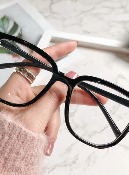 KissICON Large Square Frame Anti-Blue Light Glasses Fashion Retro Men Women Computer Goggles Reading Eyeglasses Optical Spectacle Eyewear