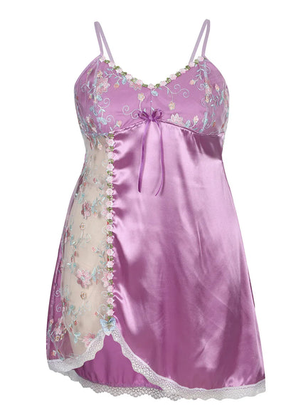 KissICON Lavender / 3XL XL 5XL Curve Floral Embroidery Lingerie –