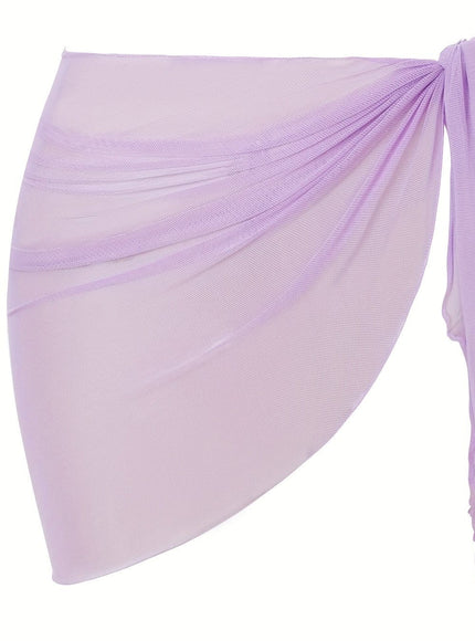 KissICON Lavender / One-size Sheer Beach Wrap Skirt – Elasticity Resort Essential