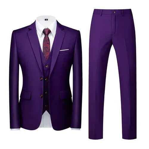 KissICON Lavender / XXXS 2026 Purple Slim Fit ThreePiece Mens Suit Set