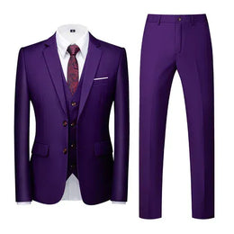 KissICON Lavender / XXXS 2026 Purple Slim Fit ThreePiece Mens Suit Set