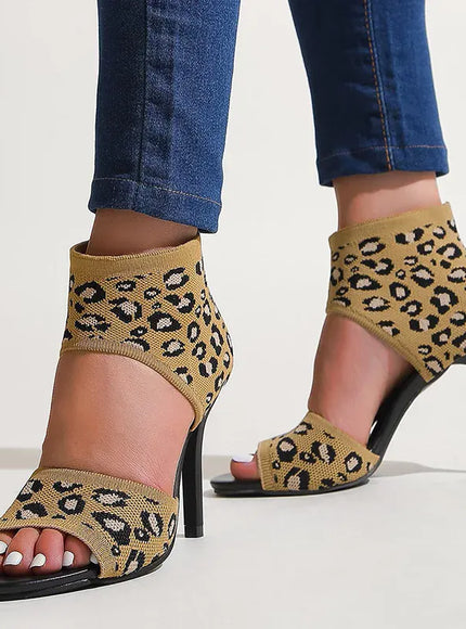 KissICON leopard / 36 Leopard Super High Heels Sandals for Women Plus