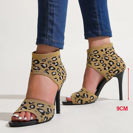 KissICON leopard / 36 Leopard Super High Heels Sandals for Women Plus