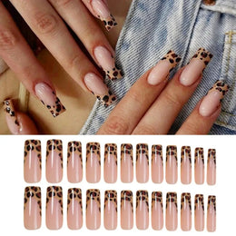 KissICON 💋 Leopard Print Press On Nails Coffin Full